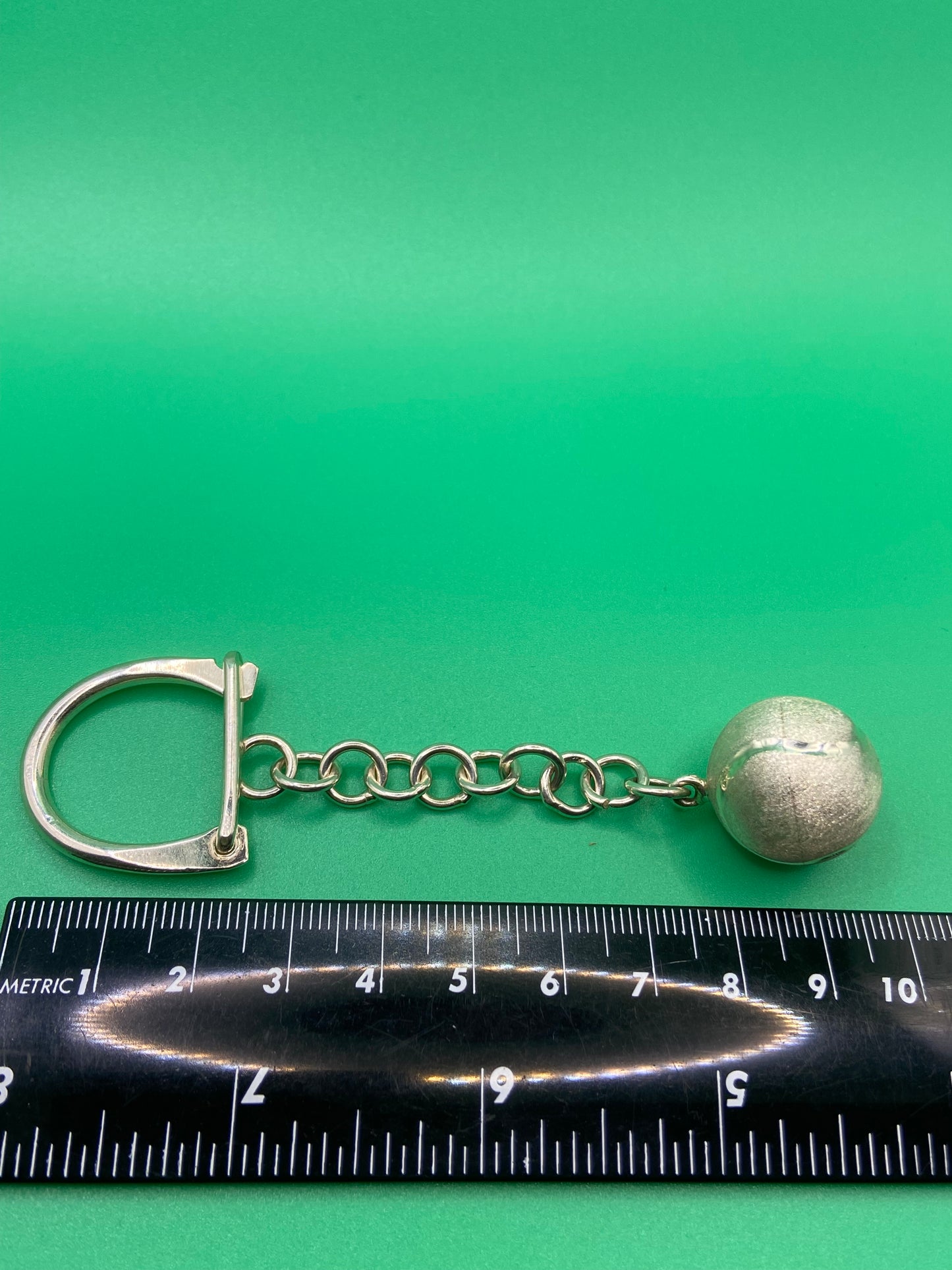 Silver Tennis Ball Key Ring