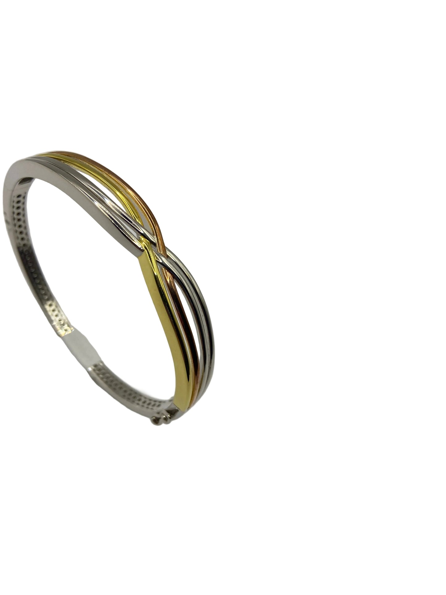 Silver Double Crossover Bangle