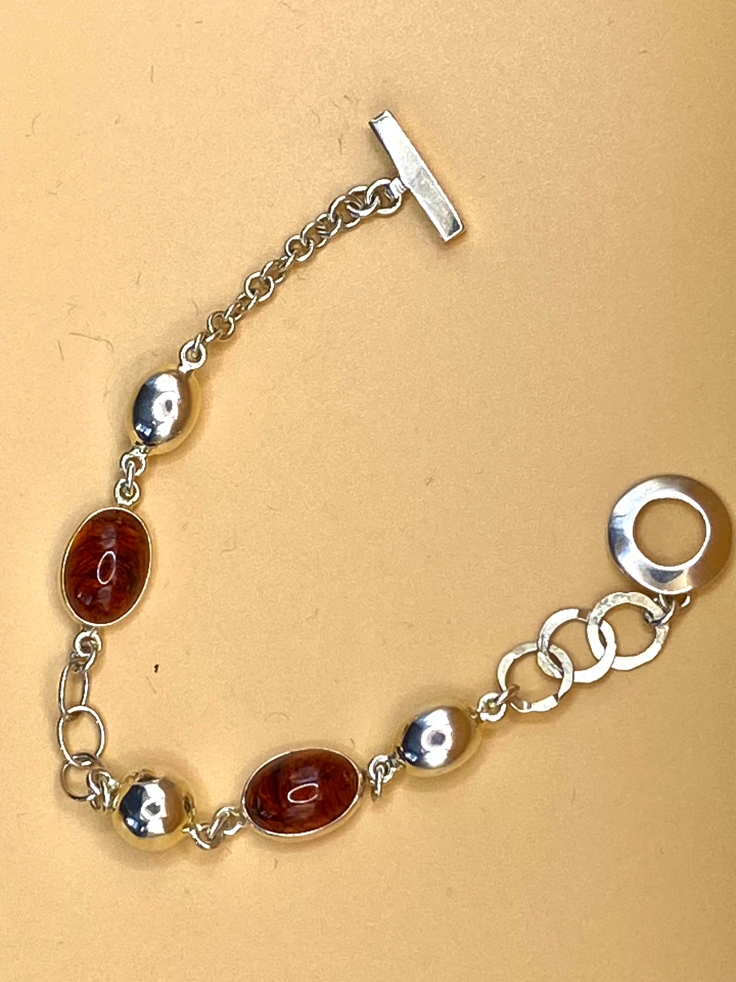 Silver And Amber Bracelet