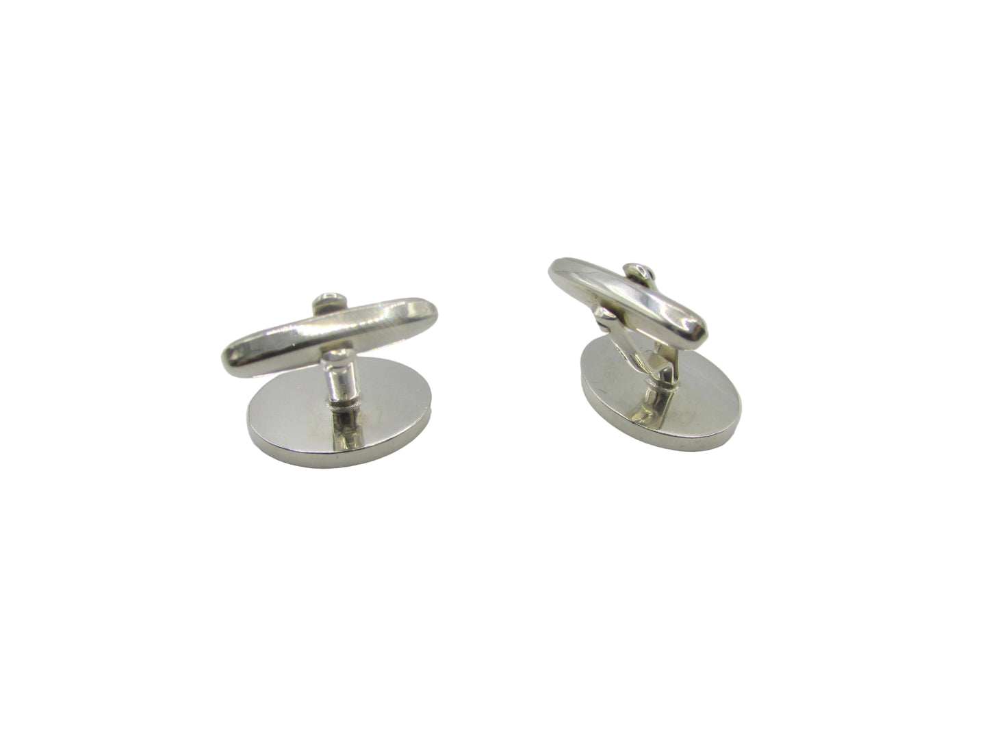 Pair of Oval Silver Cufflinks