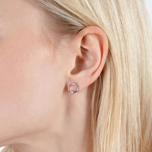 Silver Luna Stud Earrings