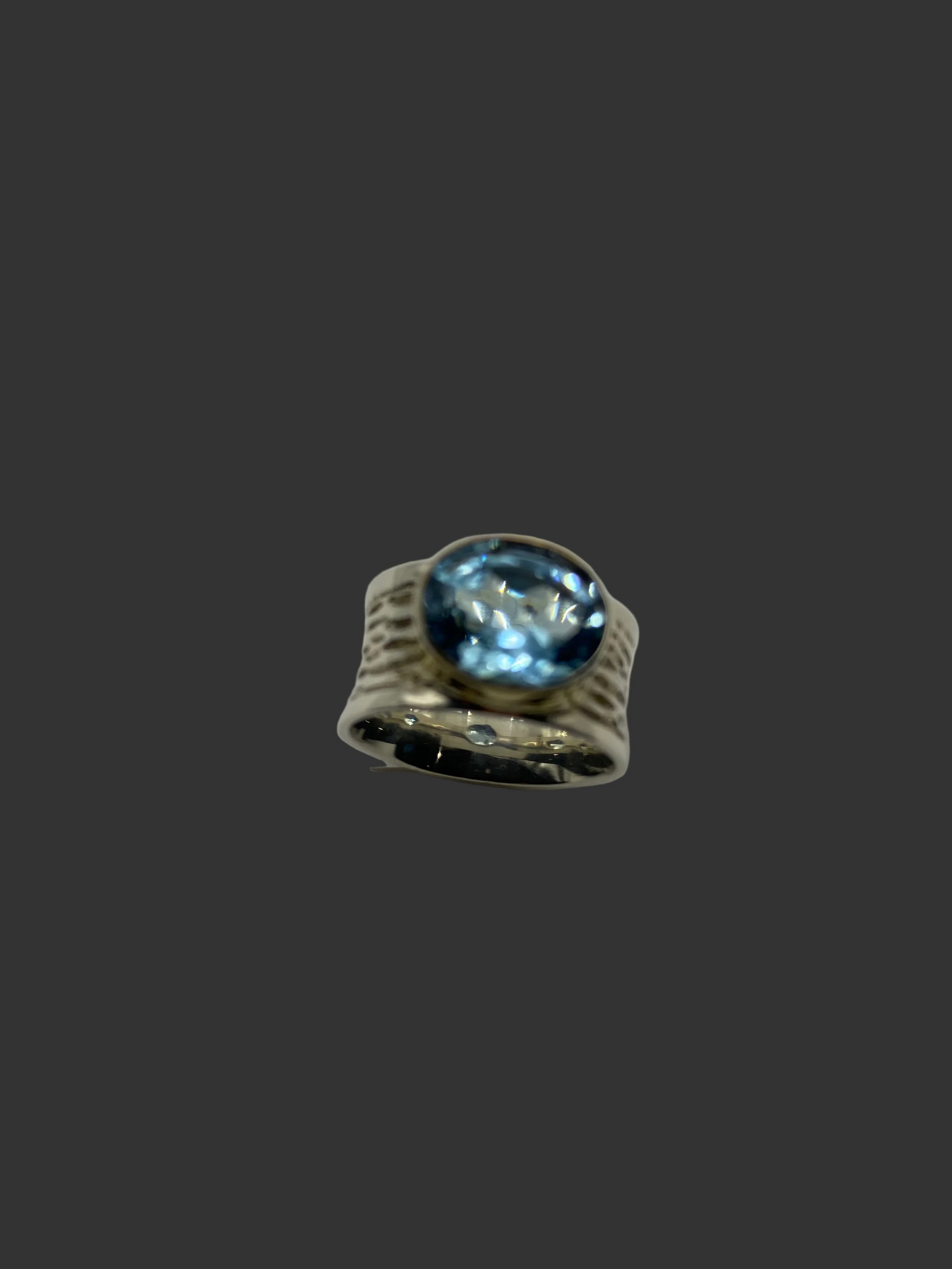 Silver Riviera Blue Topaz Ring