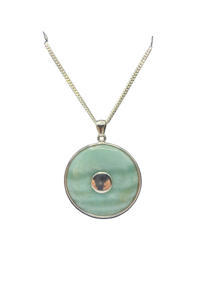 Silver Amazonite Stone Pendent