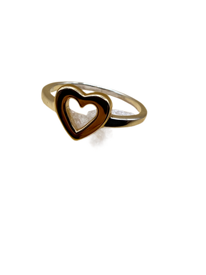 Silver & Rose GP Heart Ring