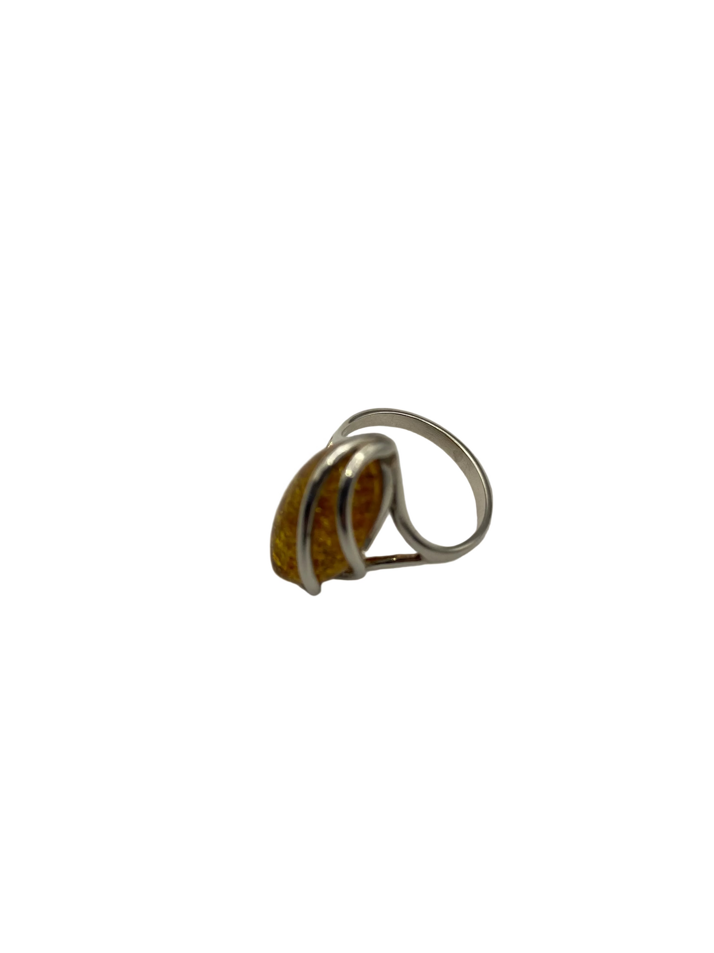 Silver Baltic Amber Ring