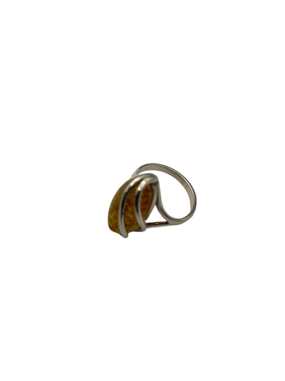 Silver Baltic Amber Ring