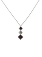 Silver Red Cubic Stone Drop Pendant