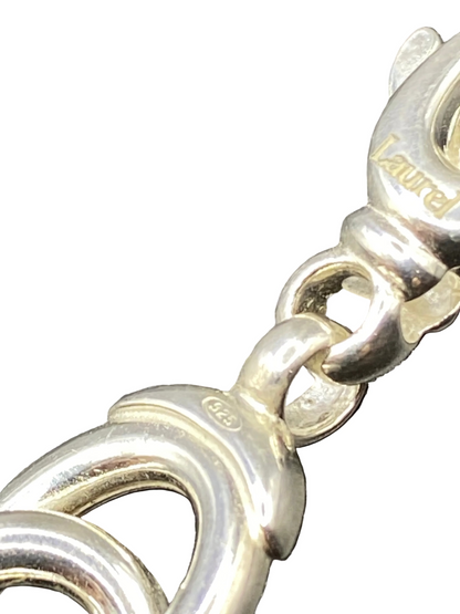 Silver Double Oval Linked Necklace