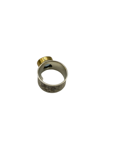 Silver Riviera Blue Topaz Ring
