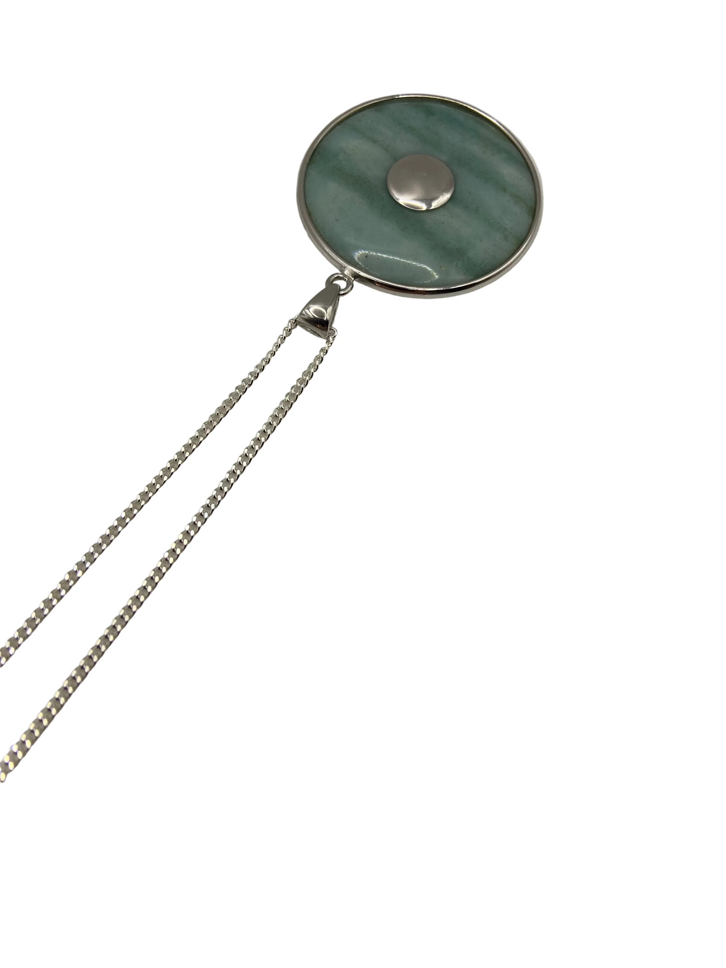 Silver Amazonite Stone Pendent