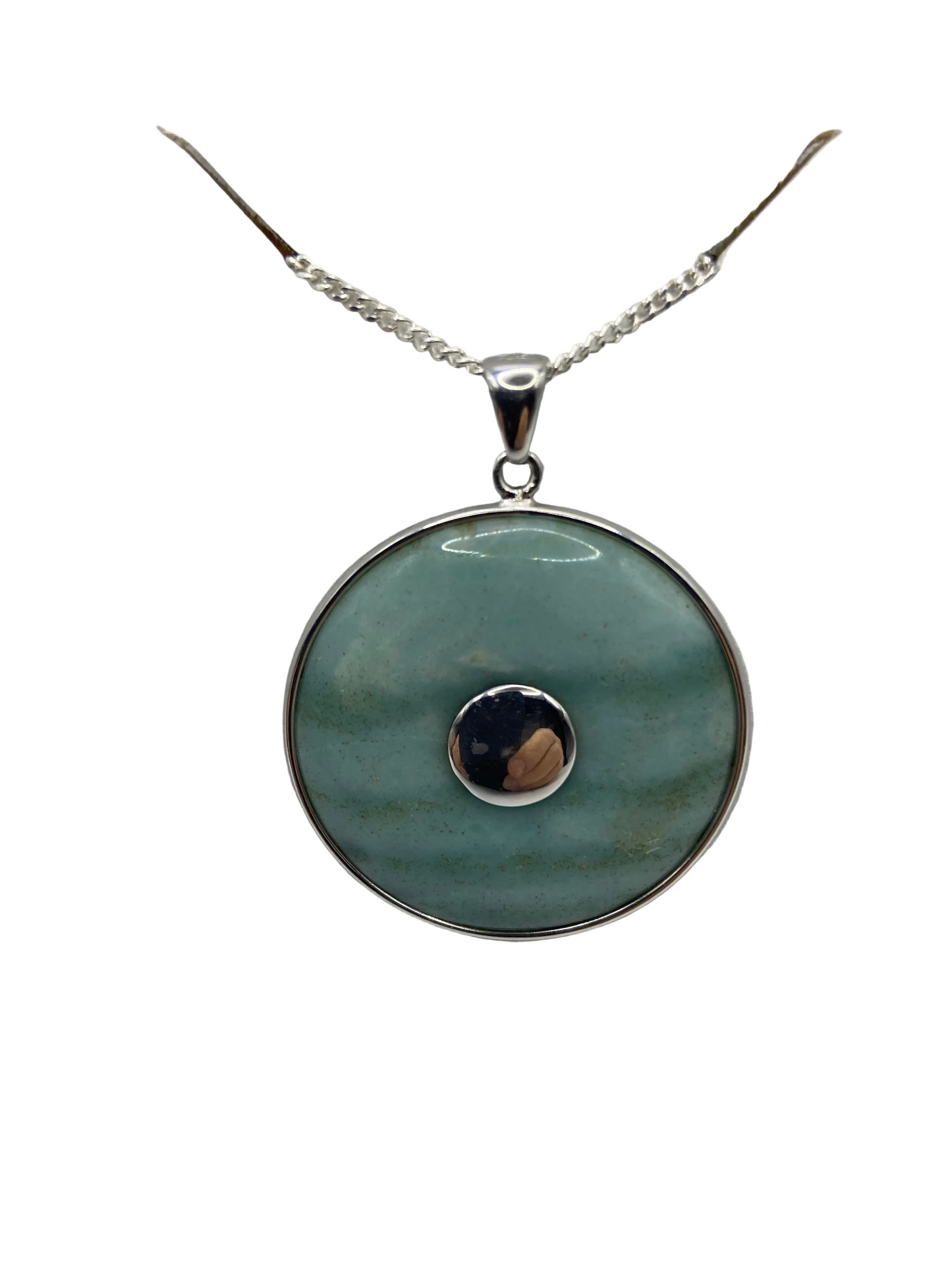 Silver Amazonite Stone Pendent