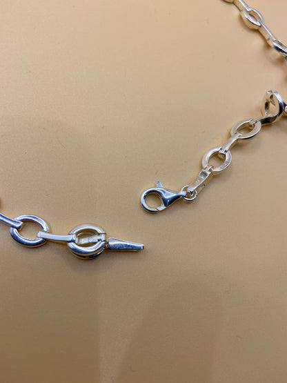 Silver Oval linked Necklace