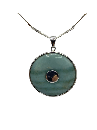 Silver Amazonite Stone Pendent