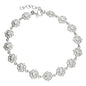 Silver Cz Vintage Style  Floral Bracelet
