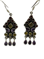 Silver Mixed Stone Drop Earrings