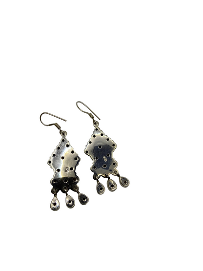 Silver Mixed Stone Drop Earrings