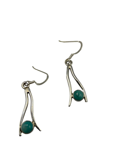 Silver Turquoise Drop Earrings