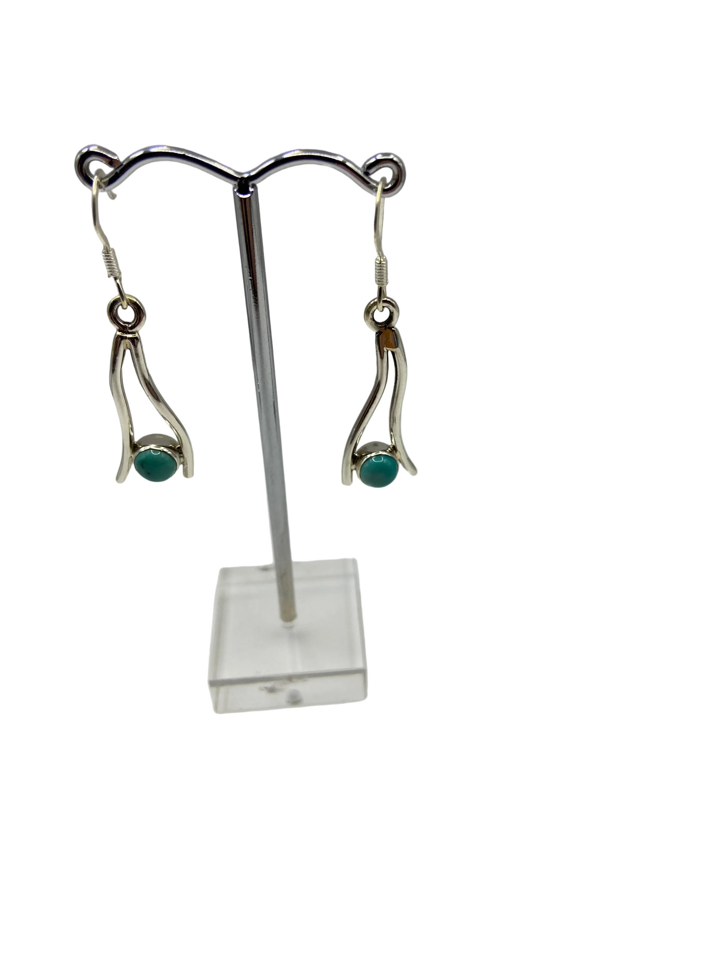 Silver Turquoise Drop Earrings