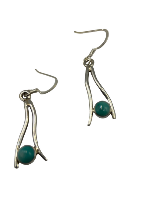Silver Turquoise Drop Earrings
