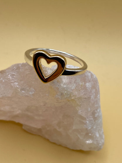 Silver & Rose GP Heart Ring