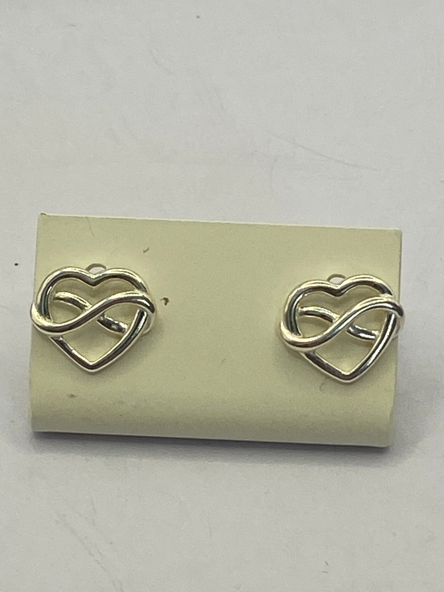 Silver Infinity Heart Earrings