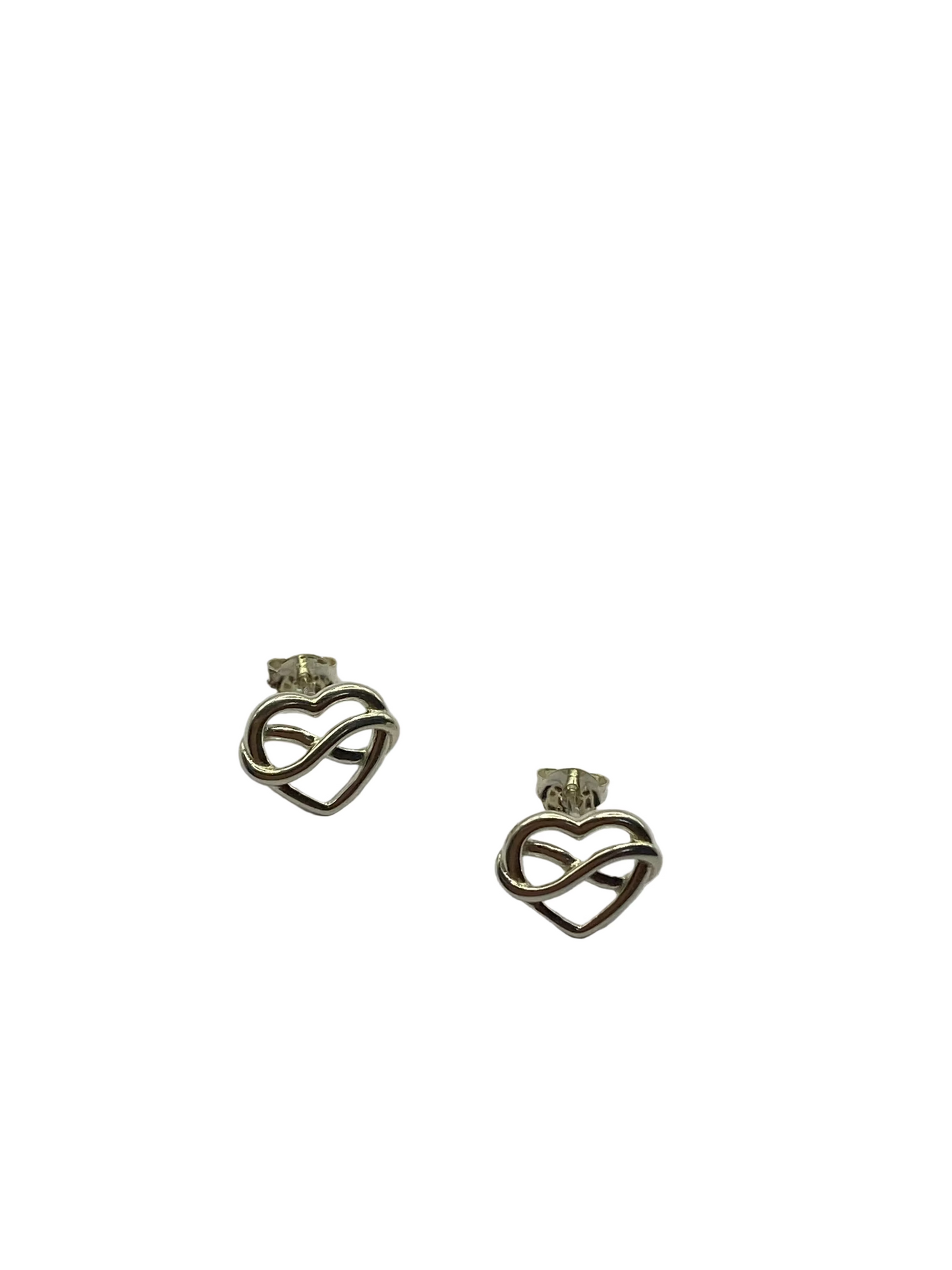 Silver Infinity Heart Earrings