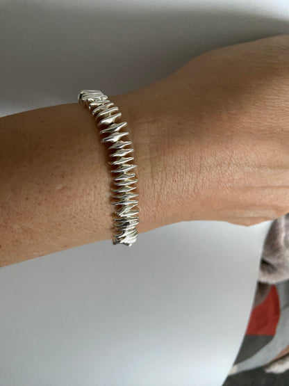 Silver Multi Spiked Bracelet