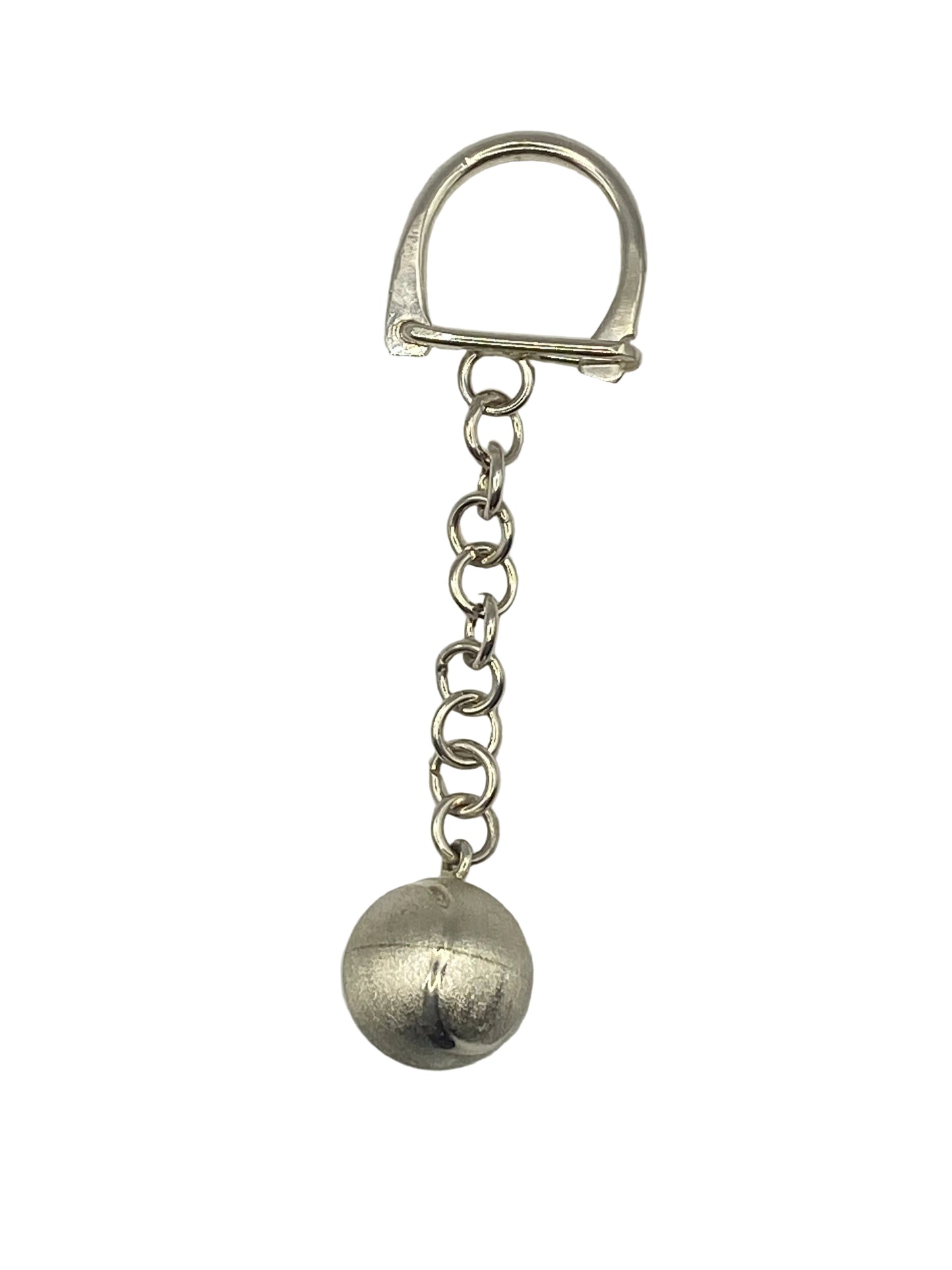 Silver Tennis Ball Key Ring