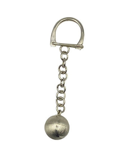 Silver Tennis Ball Key Ring