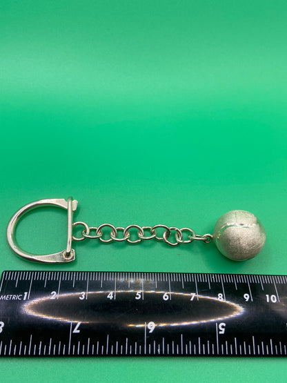 Silver Tennis Ball Key Ring