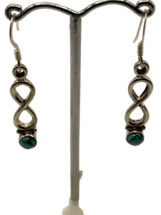 Silver Turquoise Drop Earrings