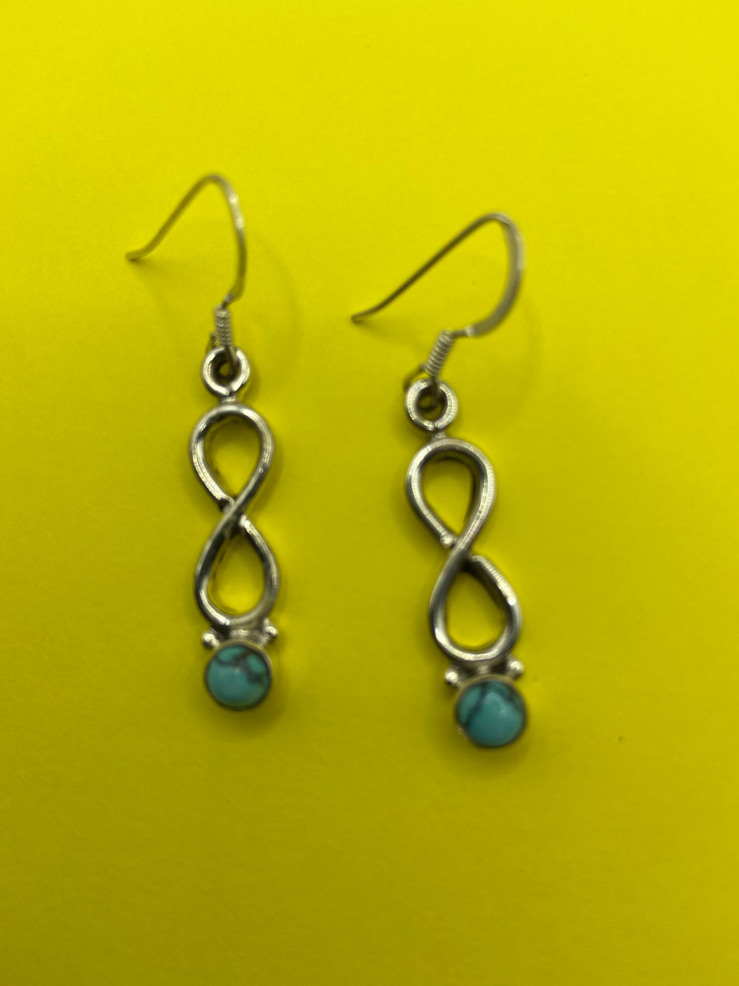 Silver Turquoise Drop Earrings