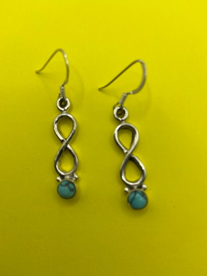 Silver Turquoise Drop Earrings