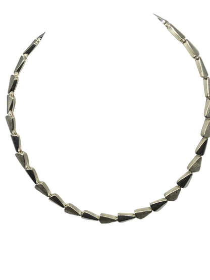 Satin & Polished Arrow  Head Silver Necklace