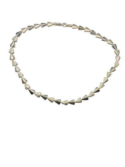 Satin & Polished Arrow  Head Silver Necklace