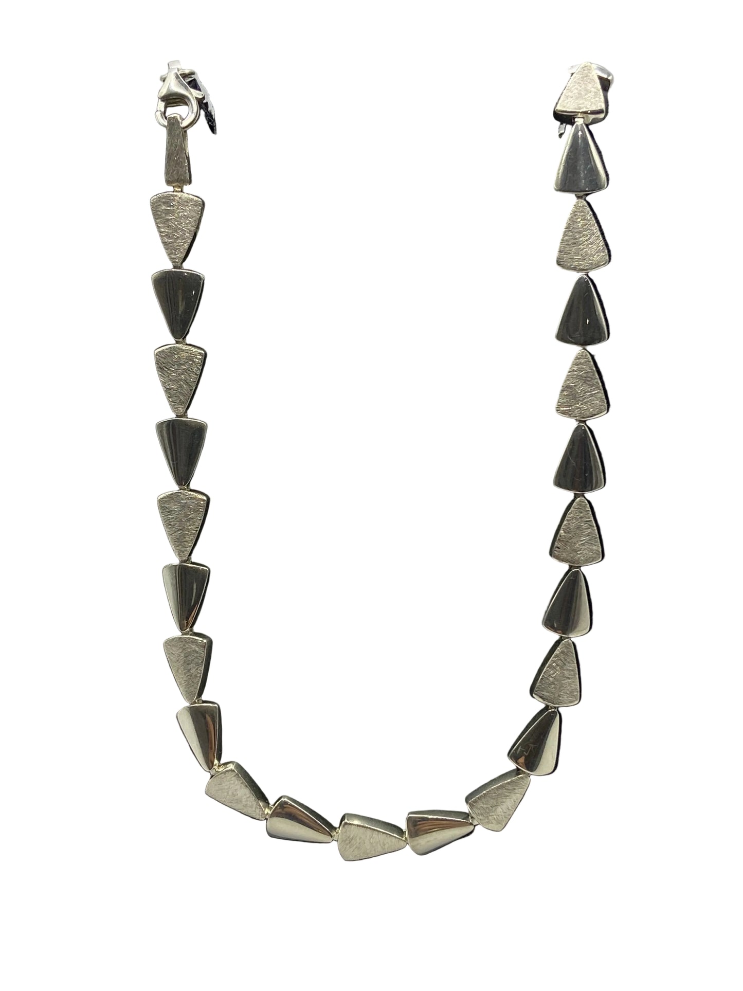 Satin & Polished Arrow  Head Silver Necklace