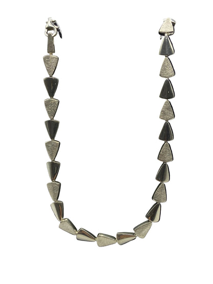 Satin & Polished Arrow  Head Silver Necklace