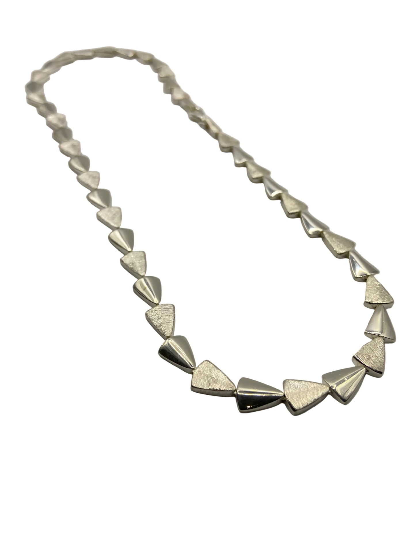 Satin & Polished Arrow  Head Silver Necklace
