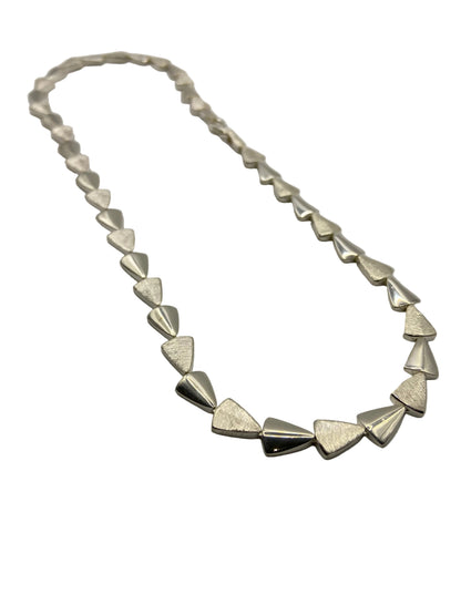 Satin & Polished Arrow  Head Silver Necklace