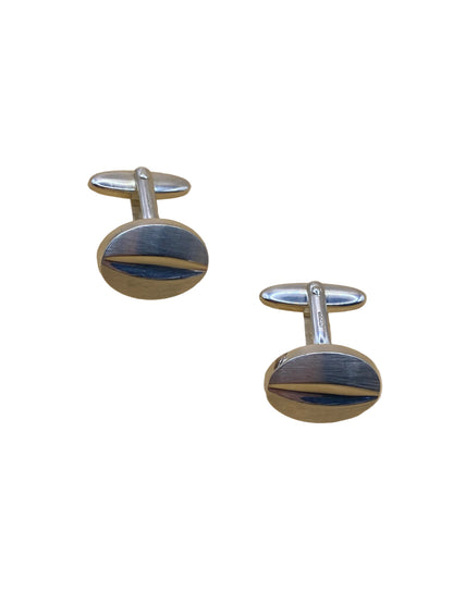 Pair of Oval Silver Cufflinks