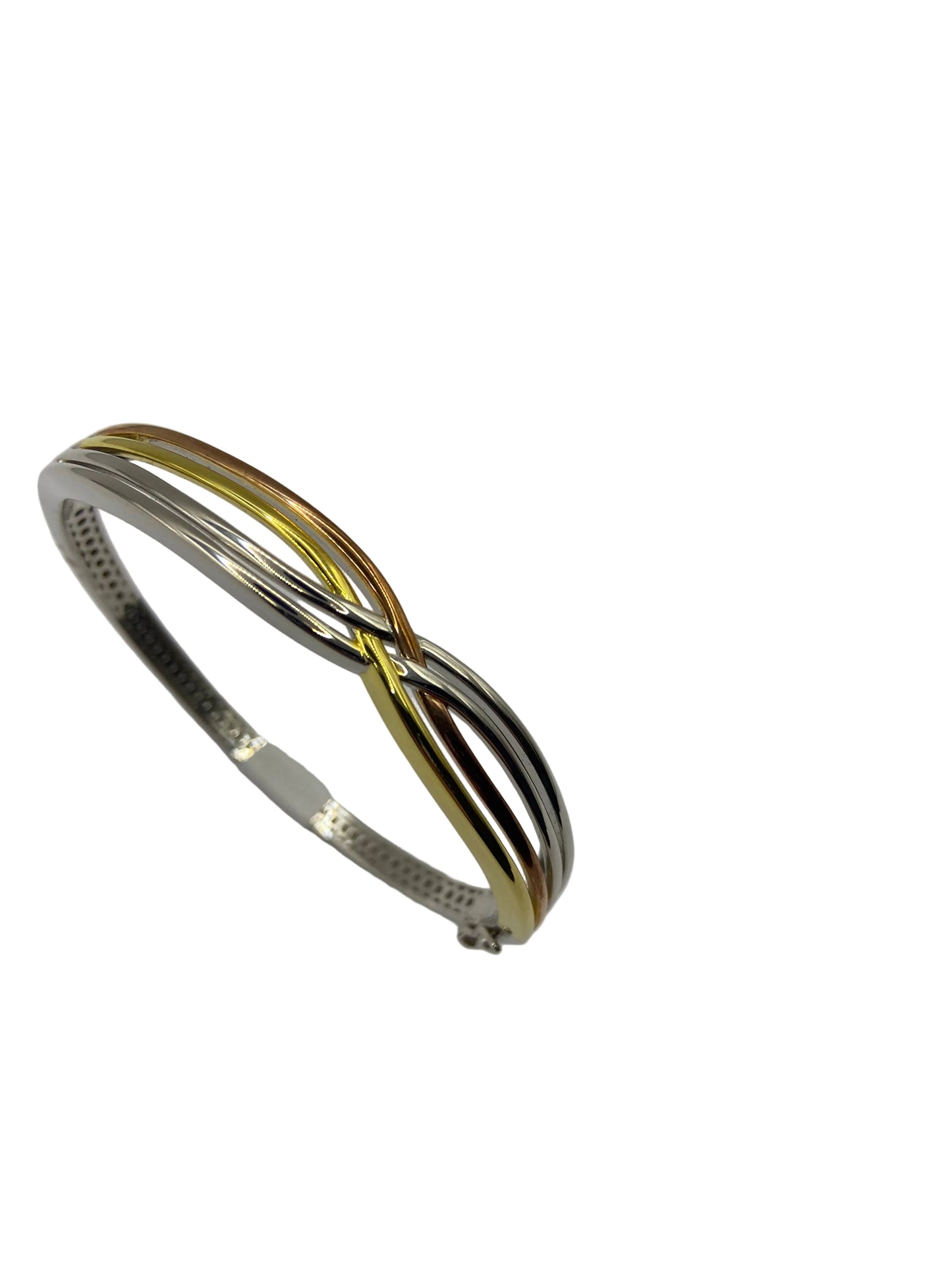 Silver Double Crossover Bangle
