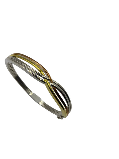 Silver Double Crossover Bangle