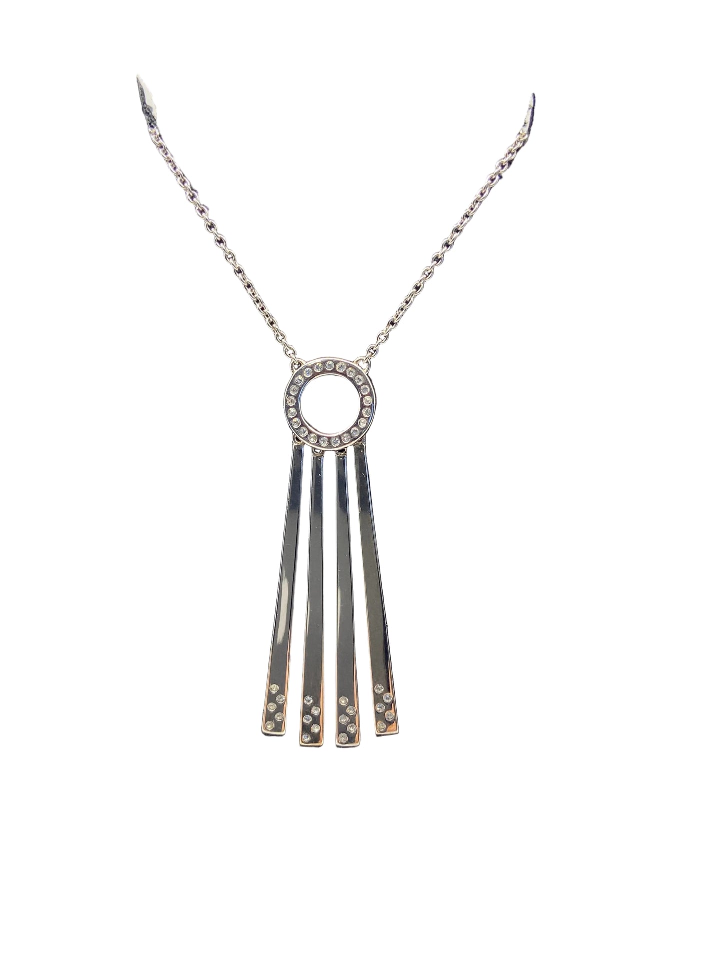 Silver Art Deco 4 Strand Pendant / Necklace