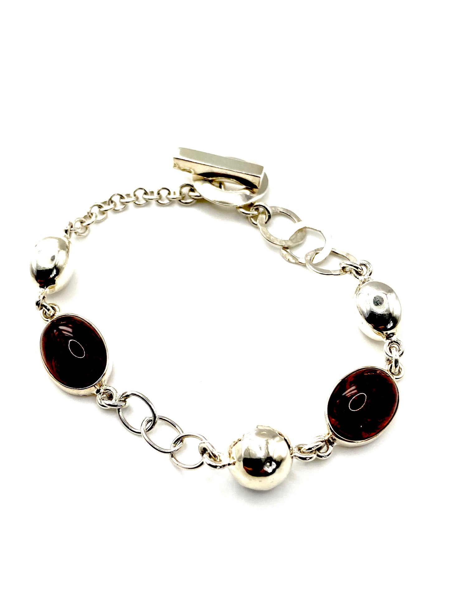 Silver And Amber Bracelet