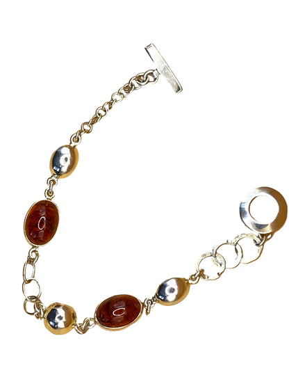 Silver And Amber Bracelet