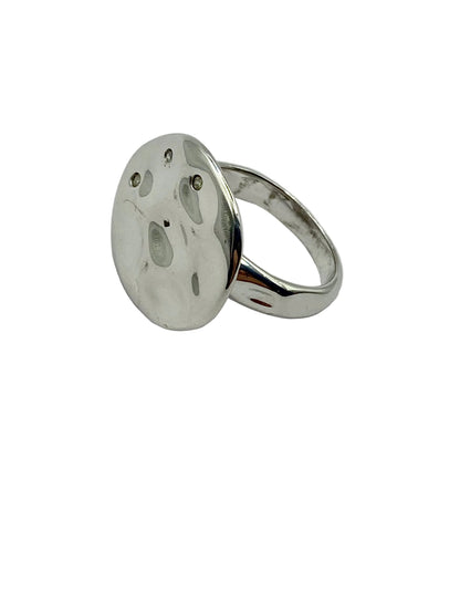 Siler Round  Hammered Style  Ring