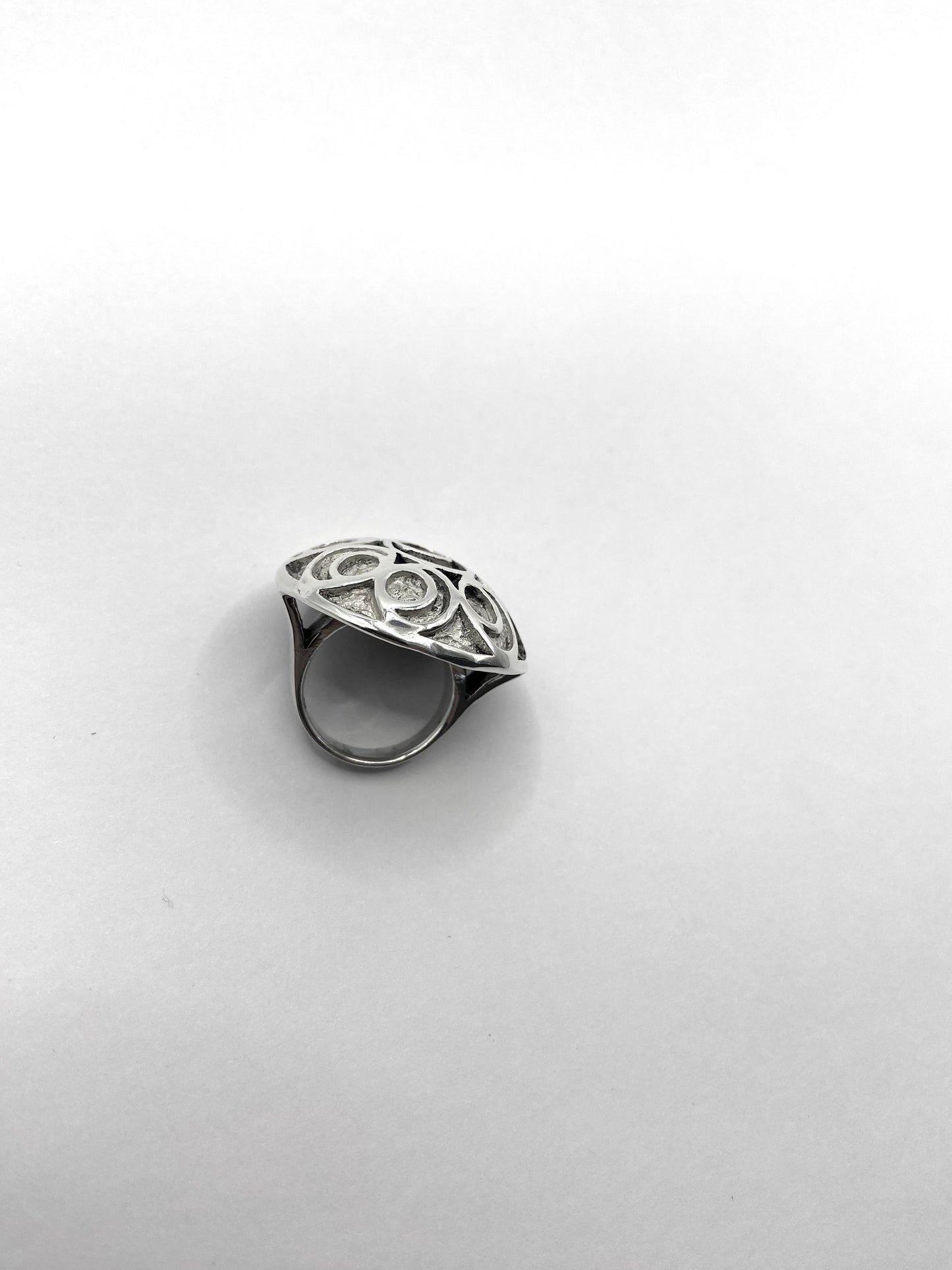 Silver Embosssed Chunky Ring