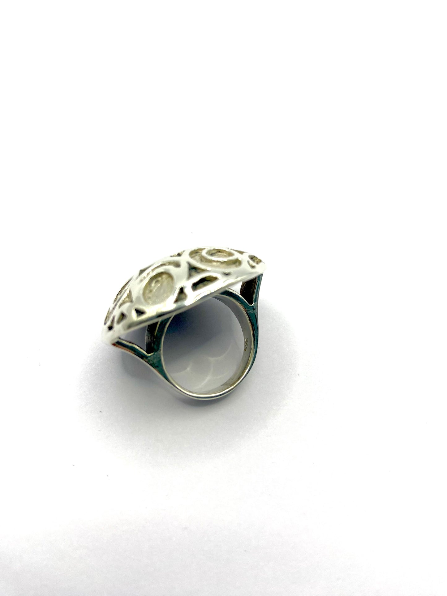 Silver Embosssed Chunky Ring
