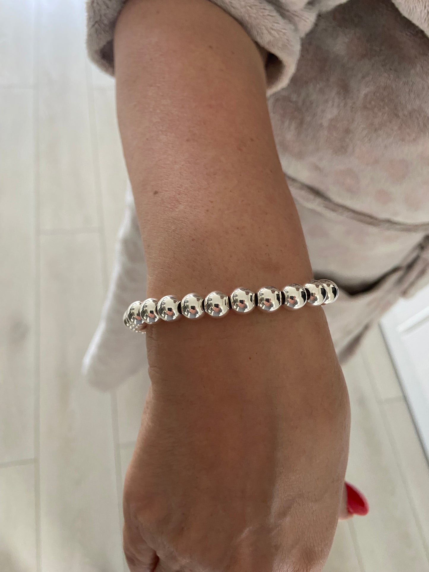 Silver Ball Bead Bracelet