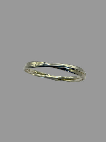 Silver Crossover Hinged Bangle